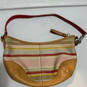 Coach Striped Multicolor Shoulder Bag